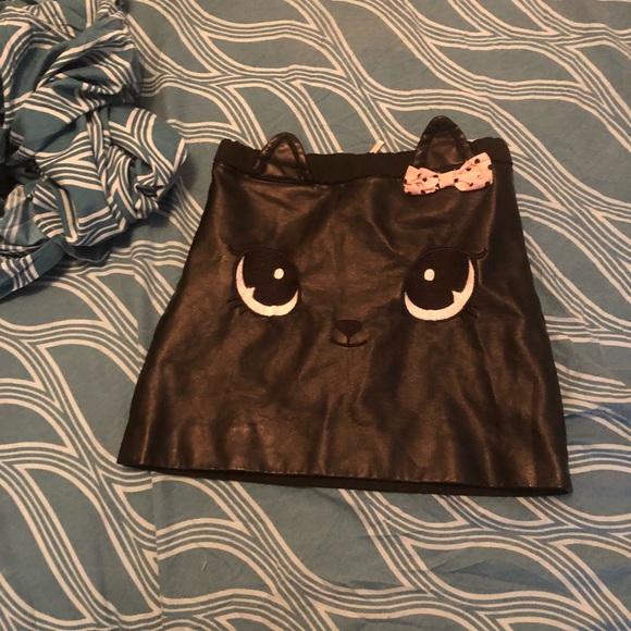 H&m Pleather kitty Skirt and Old navy sweater - Picture 2 of 6